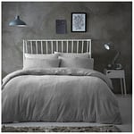 GC GAVENO CAVAILIA Popcorn Fleece Duvet Cover Set, Soft & Fluffy Bedding Sets Kingsize, Warm Quilt Covers, Silver