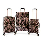 Bebe Adriana Ensemble de 3 valises à roulettes pivotantes pour Femme, léopard, léopard, Ensemble de 3 valises Adriana, léopard, 3pc Set, Adriana Lot de 3 valises à roulettes pivotantes