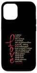 Coque pour iPhone 15 1 Corinthiens 13 verset biblique Love is Patient Love is Kind