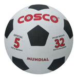 COSCO Mundial Football (White/Yellow/Black, Size: 5) Material: Latex Bladder, Synthetic Synthetic Hand Sewn Moulded Air Retention Inflating Needle Full Size Pro Football Mini Football