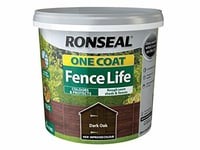 Ronseal RSLOCFLDO5L One Coat Fence Life, Dark Oak, 5 Litre