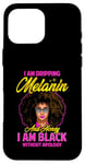 Coque pour iPhone 16 Pro Max Black Girl Lunettes de soleil Magic Afro Woman Honey Drip Rose vif