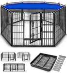 TRESKO Parc d'extérieur 77 x 80 cm pour Chiens et animalerie | Enclos en métal| Cage pour Chiots Animaux de Compagnie