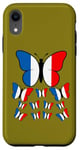 Coque pour iPhone XR French Pride Papillon Magnifique avec Drapeau de la France