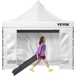 VEVOR Tonnelle Étanche Tente Pop-up Jardin Pavillon 3x3 m Parois Latérales Blanc