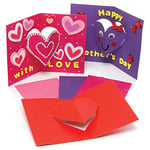 Baker Ross AX693 Heart Cards - Pack of 10, Great for Arts and Crafts for Kids to Decorate for Mother's Day, Valentine’s Day, Christmas or any Greetings Occasion,