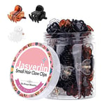 JASVERLIN Small Hair Clips, Black Brown Clear Mini Claw Hair Clips for Women Girls Fine Thin Thick Hair, Durable Hair Clamps Jaw Clips Hair Styling Accessories 3 Colors 51Pcs (Daily Color)