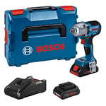 Bosch Professional boulonneuse sans-fil GDS 18V-450 HC (couple de serrage 450 Nm, couple de desserrage 800 Nm, 2 batteries ProCORE 4.0Ah, chargeur, module Bluetooth Low Energy GCY 42, L-BOXX)