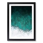 Big Box Art Magic of The Waves in The Maldives in Abstract Framed Wall Art Picture Print Ready to Hang, Black A2 (62 x 45 cm)