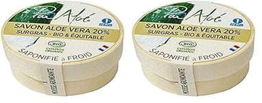 Ciel d'Azur Labs - Savon Bio Surgras Pur Aloé - 20% Aloé Vera Bio & Équitable - Saponifié à Froid - Idéal Peaux Sèches et Sensibles - Certifié Bio Cosmos Organic - 99,9% d'Origine Naturelle - 90g