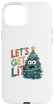 iPhone 15 Plus Let's Lit Funny Cute Green Christmas Tree Lights Case