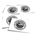 4x Rectangle Stickers - BW - Rio De Janeiro Brazil Travel Holiday #40729