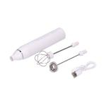 (White)Milk Frother 3Gear MultiFunction Mixer HandHeld Electric Milk Foam SG