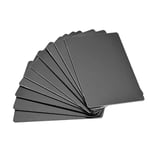 Métal Carte Visite 100x60x0.8mm Aluminium Bricolage Laser Gravure Noir 10Pcs