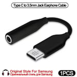 Adaptateur USB Type C vers Jack 3.5,câble audio pour Samsung Galaxy S24 Ultra S23 S21 S22 Tab S9 - Type black