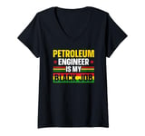 Womens Petroleum Engineer Is My Black Job African American History V-Neck T-Shirt