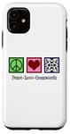 iPhone 11 Peace Love Crosswords Cute Crossword Puzzle Solver Case