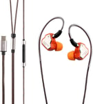 7Hz Salnotes Zero Hifi ¿¿couteurs Intra-Auriculaires De 10 Mm Dynamiques Iem Avec Diaphragme En M¿¿tal Composite, Cable Ofc 2 Broches D¿¿tachable (Orange, Avec Mic, Type C)