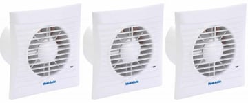 3 x Vent Axia Silhouette 100H 4" Extractor Fans with Humidistat (Model 454057)