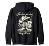 No Shoes No Shirt No Problems Cowboy Western Country Retro Zip Hoodie