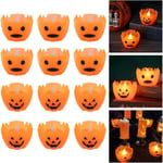 Laoa - Citrouille Bougie D'halloween, 12PCS Lampe à Bougie électronique, Bougies Décoratives D'halloween Bougies Sans Flamme, led Bougie Citrouille