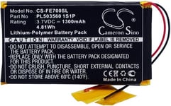 Batteri til PL503560 1S1P for Fiio, 3.7V, 1300 mAh