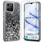 Glitter Bling Case Cover Compatible with Honor 70 Lite & Honor X6 Phone Case with 1 Pack Tempered Glass Screen Protector Phone Case,Soft TPU Slim Fit Shockproof Anti-Scratch-Clear