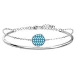 Swarovski Ginger bangle, Blue, Rhodium plated