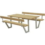 Bänkset Wega, 6-sits, ryggstöd, Thermowood, natur