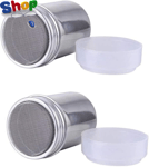 2Pcs  Flour  Sugar  Salt  Shaker ,  7Oz  Stainless  Steel  Chocolate  Shaker  Ic