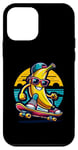 Coque pour iPhone 12 mini Banane Skate Sourire Lunettes Casquette