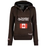 Canadian Peak Gyrelle Lady - Sweat Femme Capuche Poches Kangourou - Sweatshirt Pull Manches Longues Chaud - Hoodie Veste Femmes Printemps Ete Automne Hiver (Marron M)