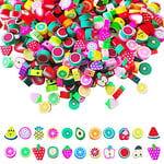 300 Pièces Perles pour Bracelet Enfants Argile Polymère Perles de Fruits, Colorés Fruits pour la Fabrication de Bijoux, Bracelet, Perles, Artisanat, Perles pour Bracelet Adultes Enfants