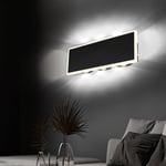 Applique murale lampe de couloir lampe de salon chambre à coucher, métal noir opale clair, 1x led 12W 850Lm 3000K, ÜxLxH 50x25x9cm