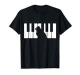 Pianist Cute Cat Piano Music Cat On Piano Keyboard T-Shirt