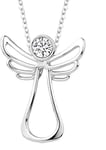 Levien Collier Guardian Angel Clear Crystal Necklace sLE0127 Marque, Estándar, Métal, Pas de gemme