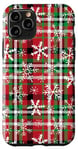 Coque pour iPhone 11 Pro Rouge Vert Noël Buffalo Tartan Plaid Flocons de neige Vacances