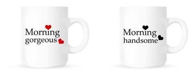 Morning Gorgeous/Handsome <3 - Set Of Novelty Mugs/Cups For Couples - FREE POST