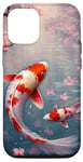 Coque pour iPhone 15 Carpe koï en fleurs de cerisier japonaises