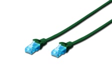 DIGITUS Câble patch RJ45 CAT 5e U-UTP PVC non blindé 4x2 awg 26/7Vert 1 m