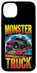 iPhone 14 Plus Monster Truck Crushing Cars Art for Monster Truck Lovers Case