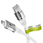 goobay 15m Câble USB-C vers RJ45 Ethernet CAT 6 pour une connexion Internet filaire stable avec routeur/modem/commutateur réseau/remplace l’adaptateur USB vers RJ45 / 1 Gbit/s - 74181