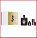 YSL BLACK OPIUM Gift Set, 90ml EDP Spray + 7.5ml EDP Mini + 6ml Lipstick No 206