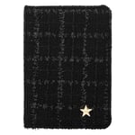 DARK Tweed Passport Cover Black