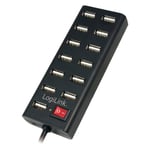 LogiLink UA0126 Hub USB 2.0 avec Commutateur On-Off 13 Ports 3,5 A Noir