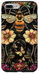 Coque pour iPhone 7 Plus/8 Plus Beau motif abeilles et fleurs noires