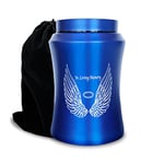 CHIEMOT Up to 220 lbs Large Urns for Ashes Adult Male-Female, Angel Wings in Loving Memory Decorative Cremation Urn for Human Ashes with Velvet Bag(Blue)