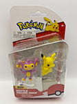 Pokemon Figures - Aipom & Pikachu 2" Battle Figure Pack *New* Boxed