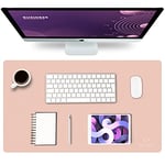 K KNODEL Leather Desk Mat, Office Desk Pad, Small Mouse Pad, Keyboard Mat, Computer and Laptop Mat for Desk, Desk Protecor Mat, Desktop Mat for Writing, Desk Blotter and Cover (60x35cm, Pink)