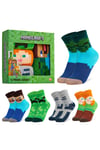 Minecraft Boys Calf Socks 5 Pack Breathable Multipack Comfy Accessories Gift